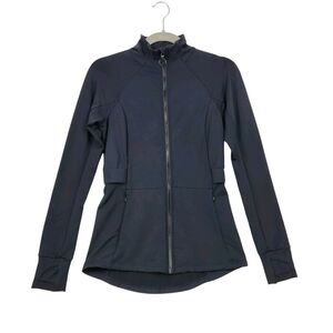 Fabletics Jacket Womens Small Black Full Zip Vent Pockets Athletic Performance